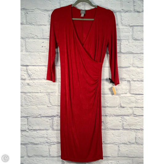 Dress Casual Midi By Chicos In Red, Size: M