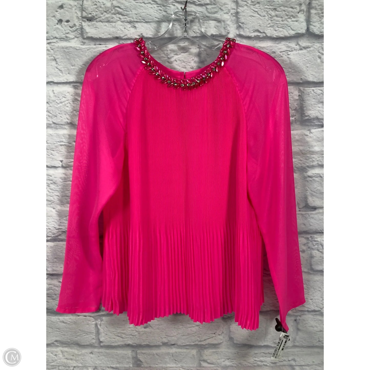 Blouse Long Sleeve By Ted Baker In Pink, Size: M