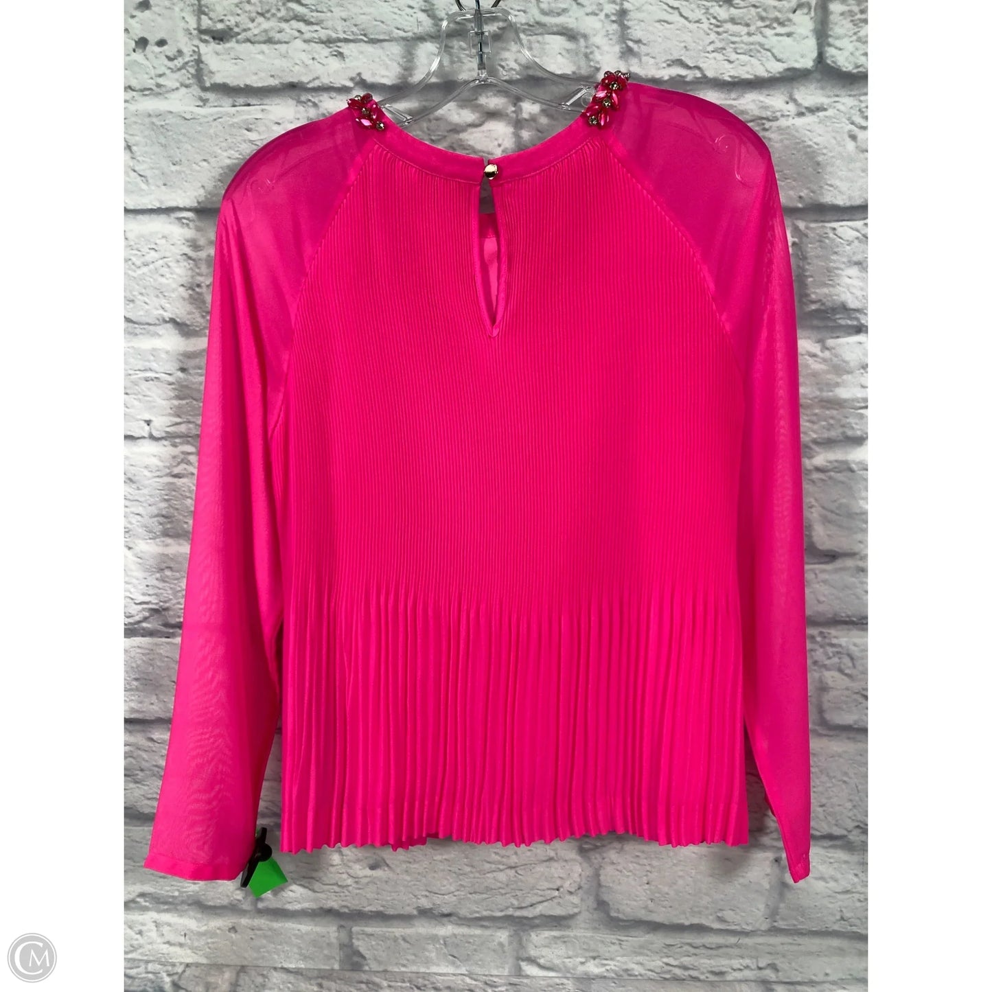 Blouse Long Sleeve By Ted Baker In Pink, Size: M