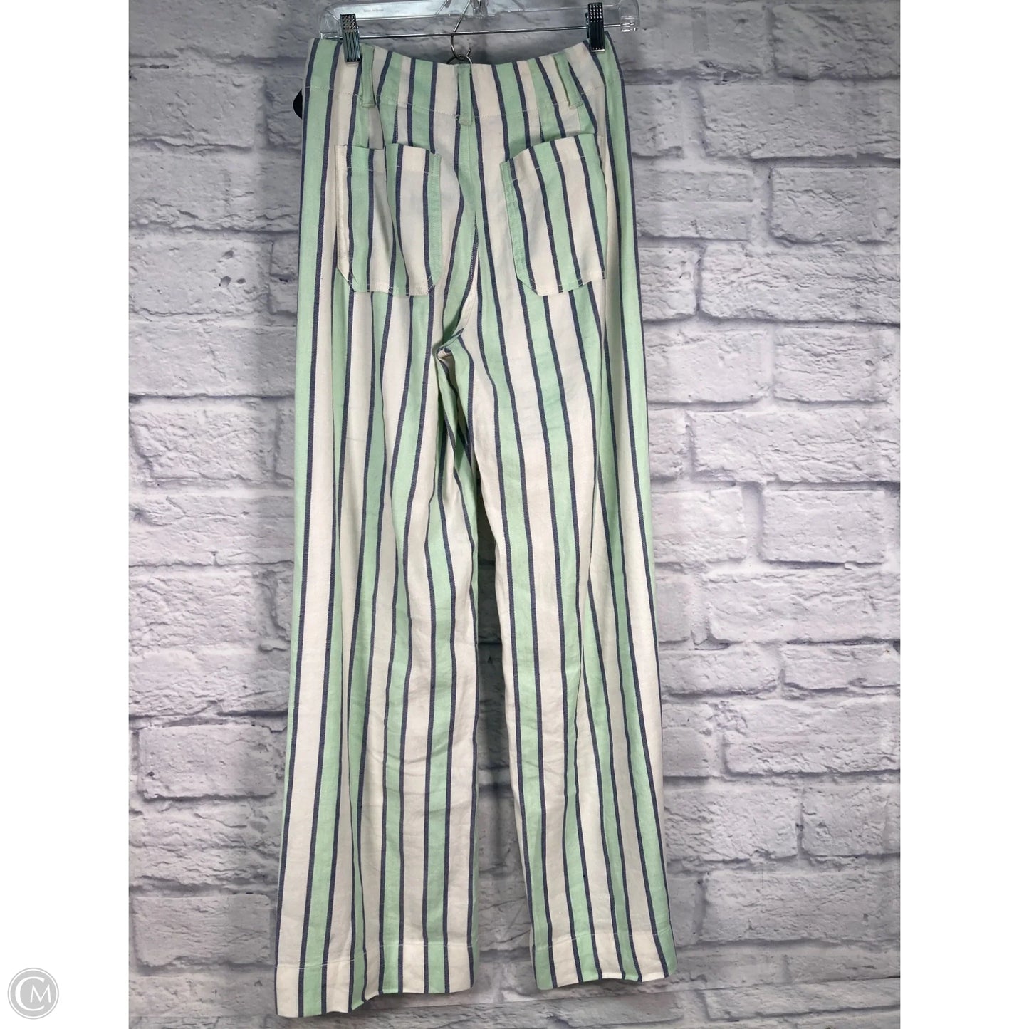 Pants Wide Leg By Maeve In Green & White, Size: 2