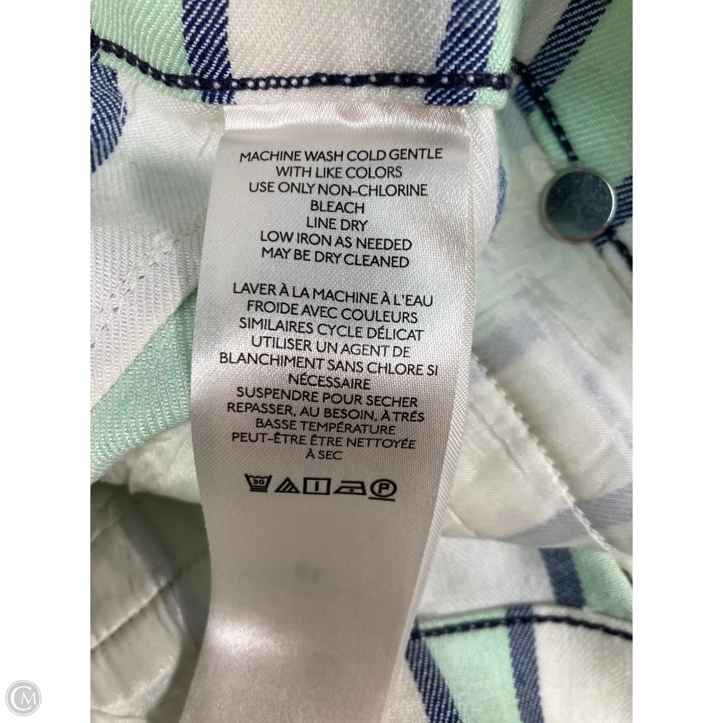 Pants Wide Leg By Maeve In Green & White, Size: 2