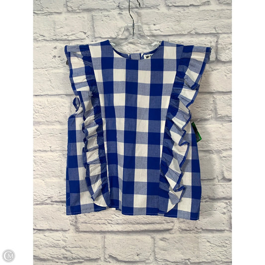 Top Short Sleeve By Anthropologie In Blue & White, Size: Xs