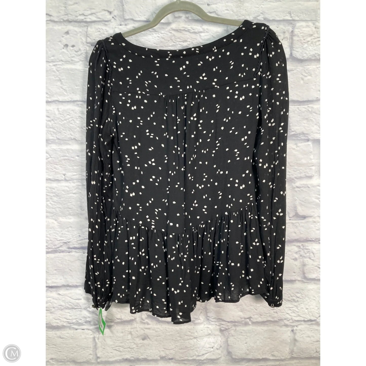 Top Long Sleeve By Maeve In Black & White, Size: S