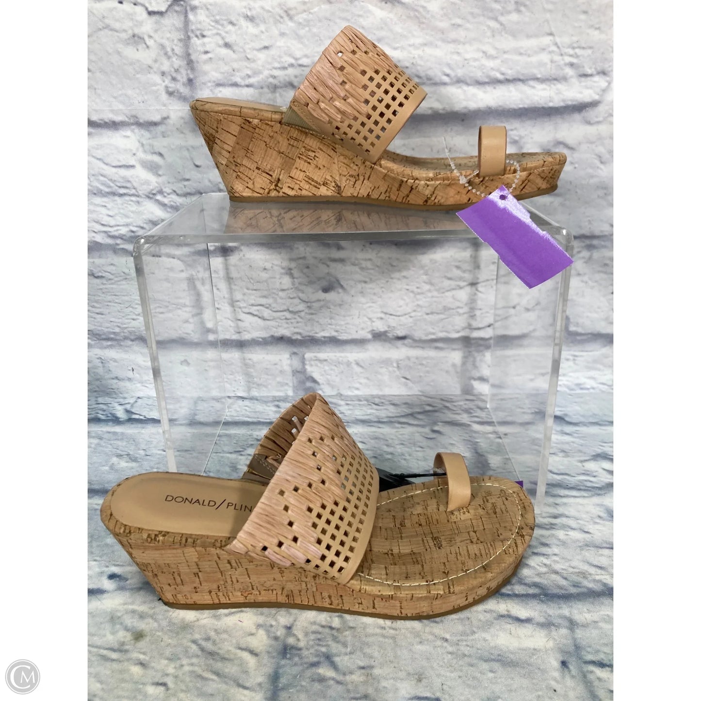 Sandals Heels Wedge By Donald Pliner In Beige, Size: 8.5