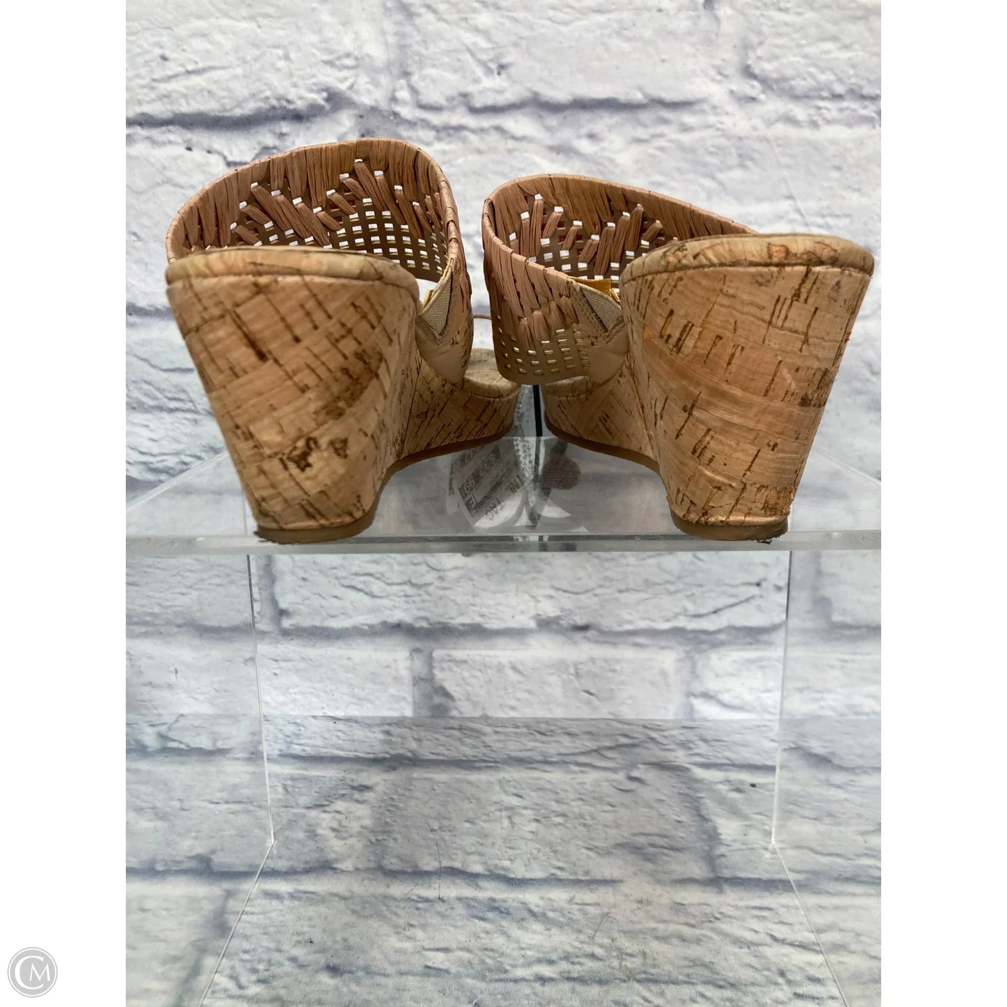 Sandals Heels Wedge By Donald Pliner In Beige, Size: 8.5