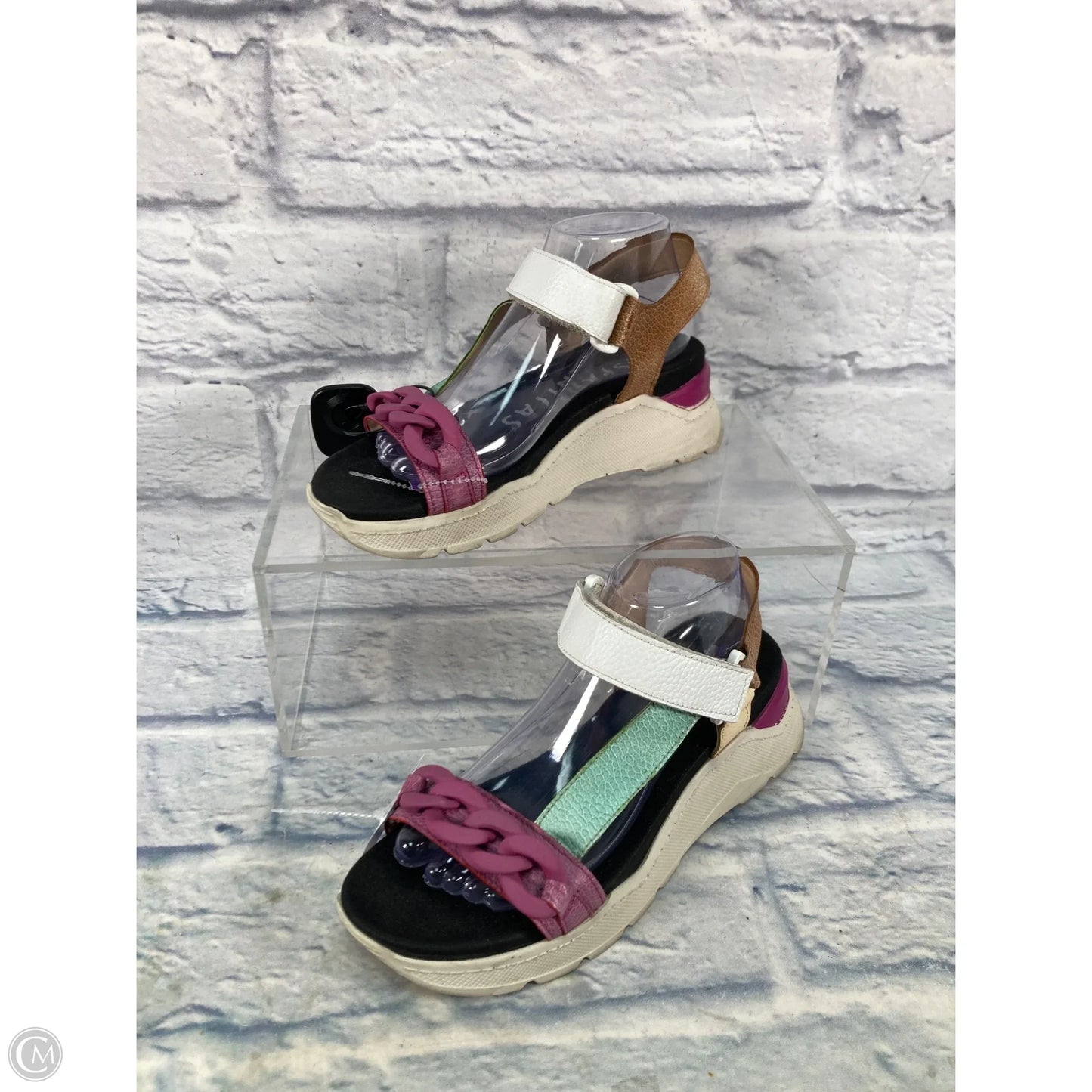 Sandals Heels Platform By Clothes Mentor In Blue & Purple, Size: 8.5
