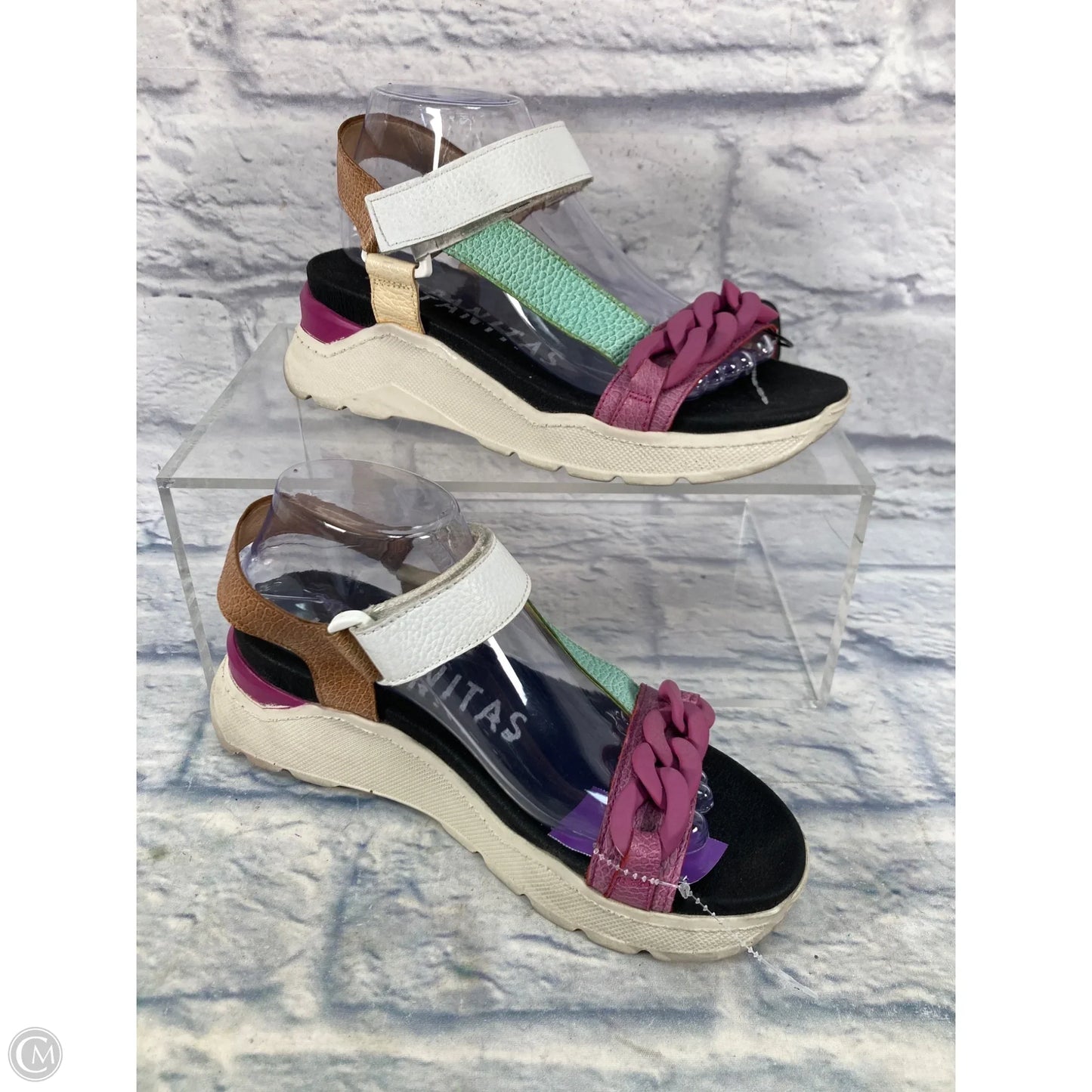 Sandals Heels Platform By Clothes Mentor In Blue & Purple, Size: 8.5