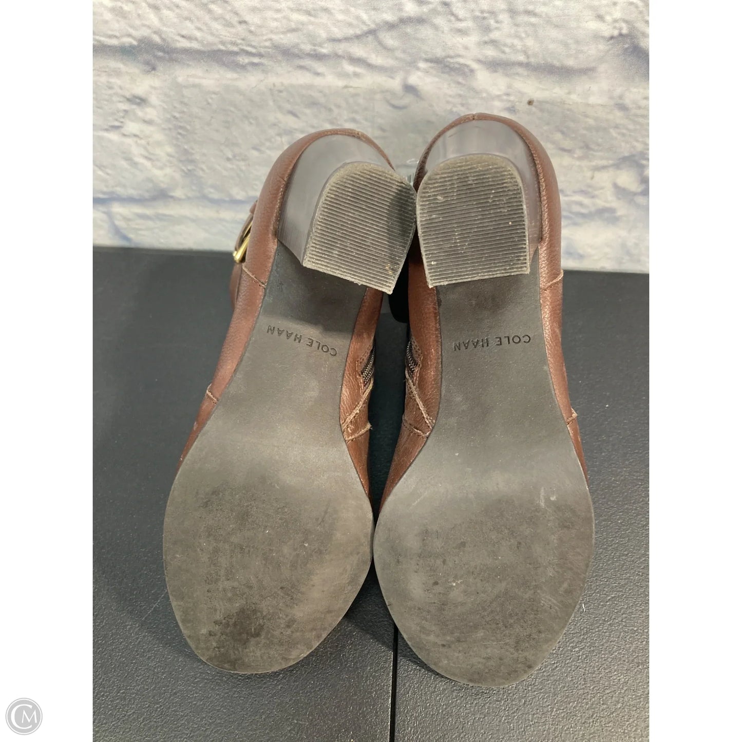 Boots Ankle Heels By Cole-haan In Brown, Size: 7.5