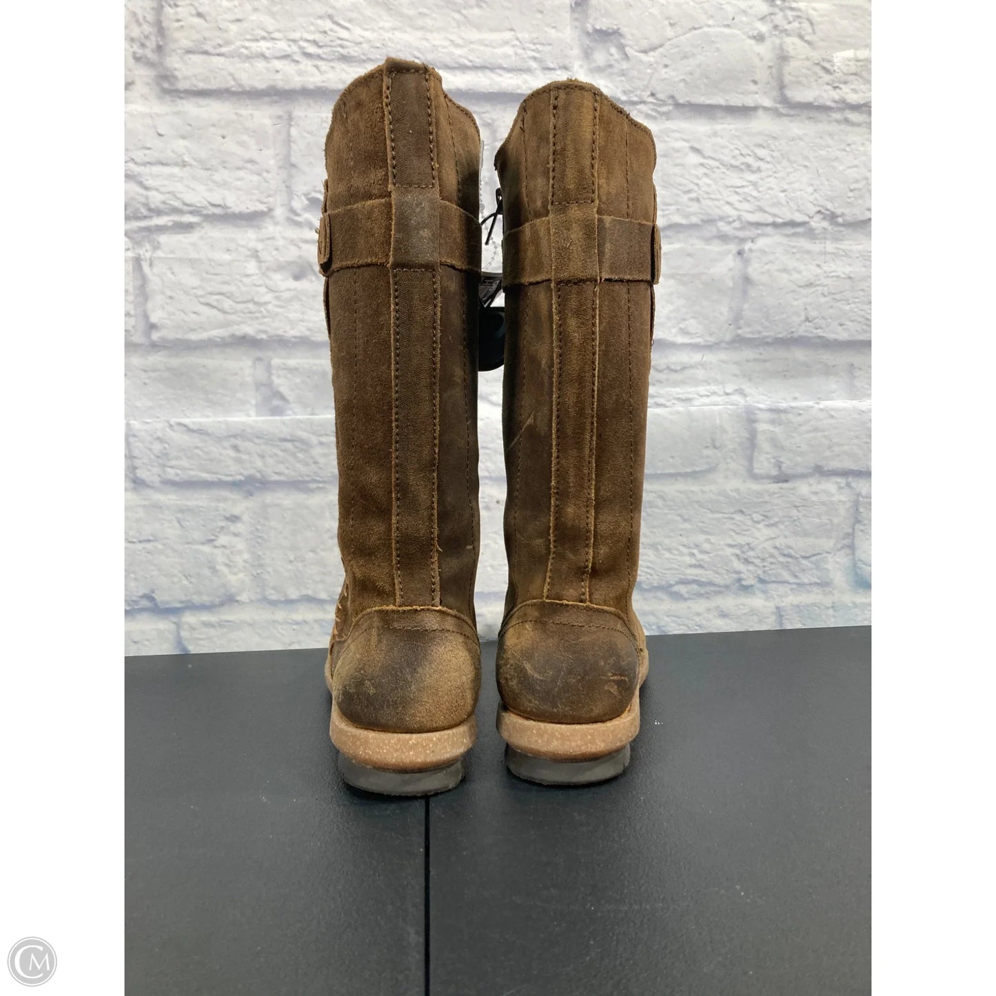Boots Mid-calf Flats By Born In Brown, Size: 10