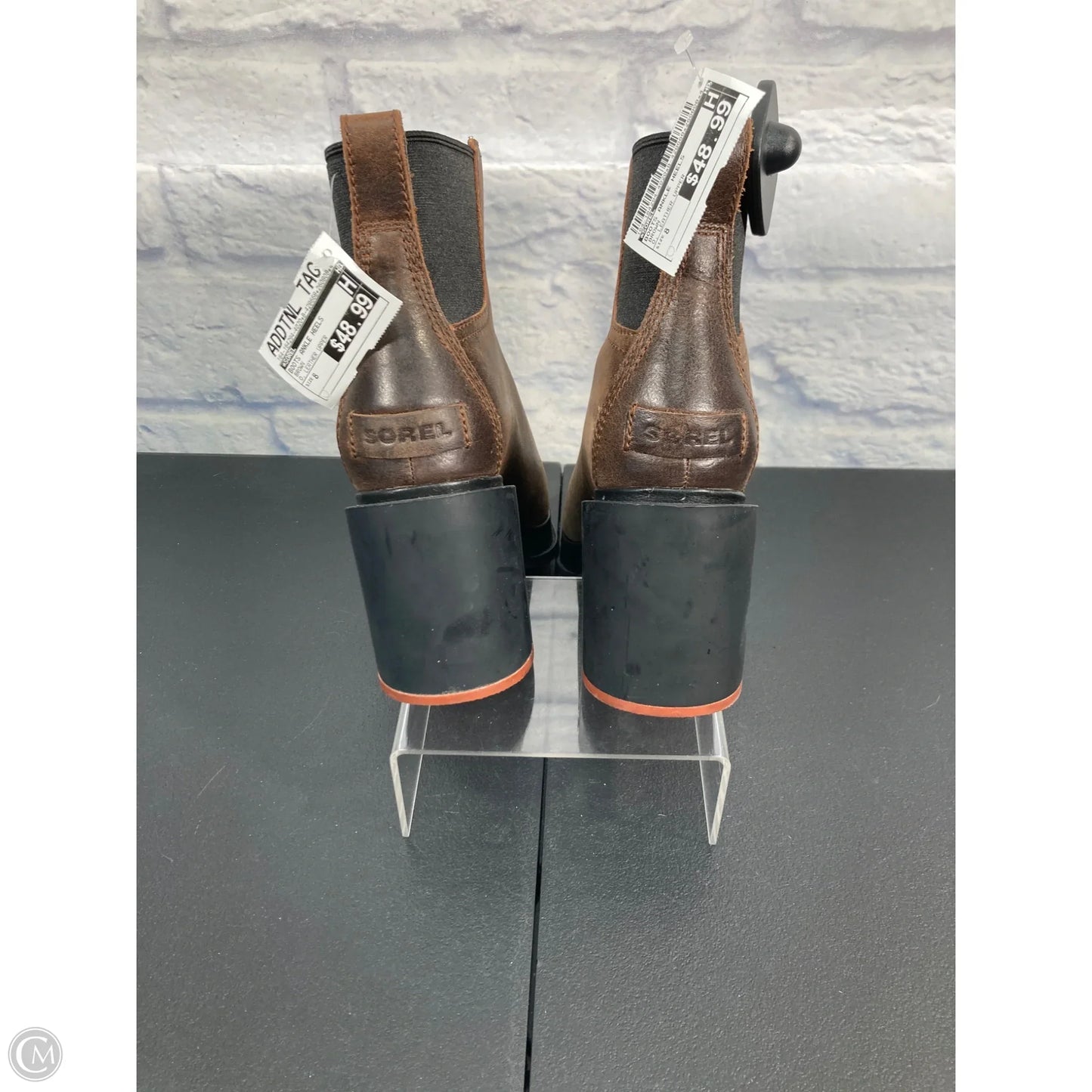Boots Ankle Heels By Sorel In Brown, Size: 8