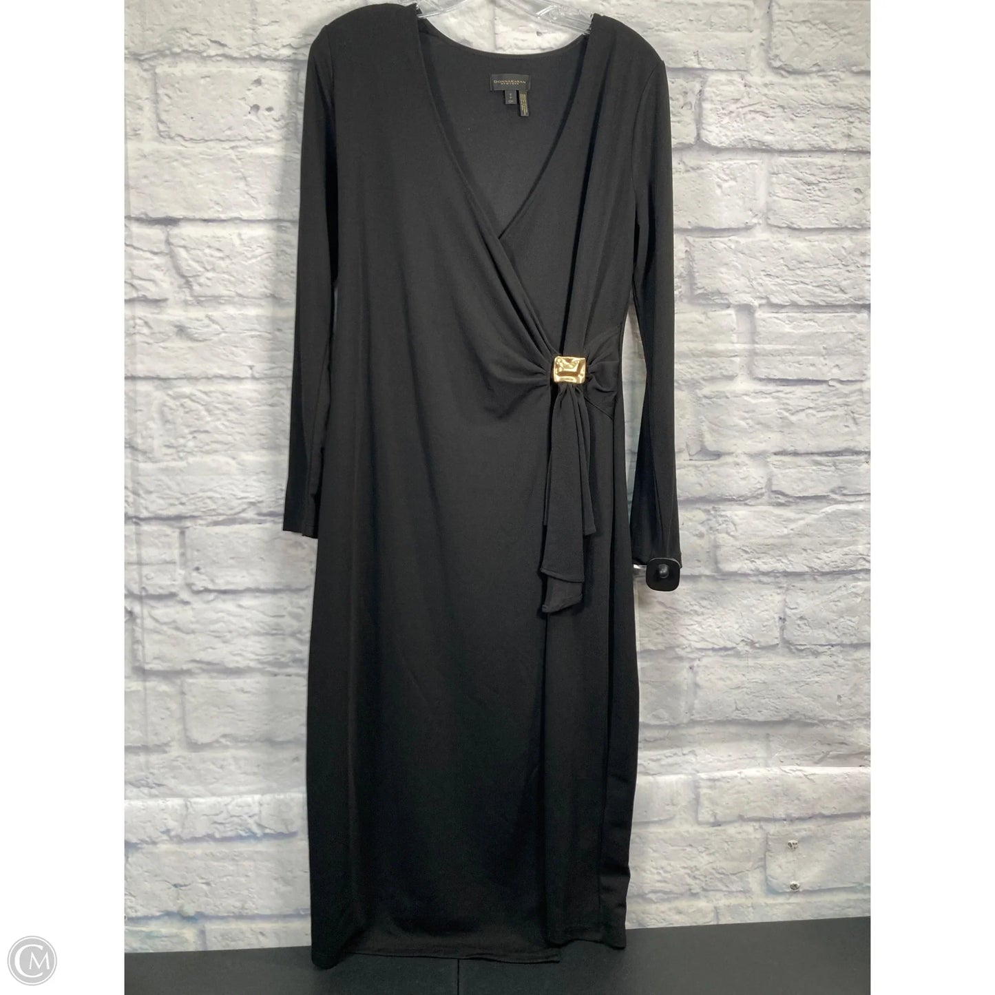 Dress Casual Midi By Donna Karan In Black, Size: S