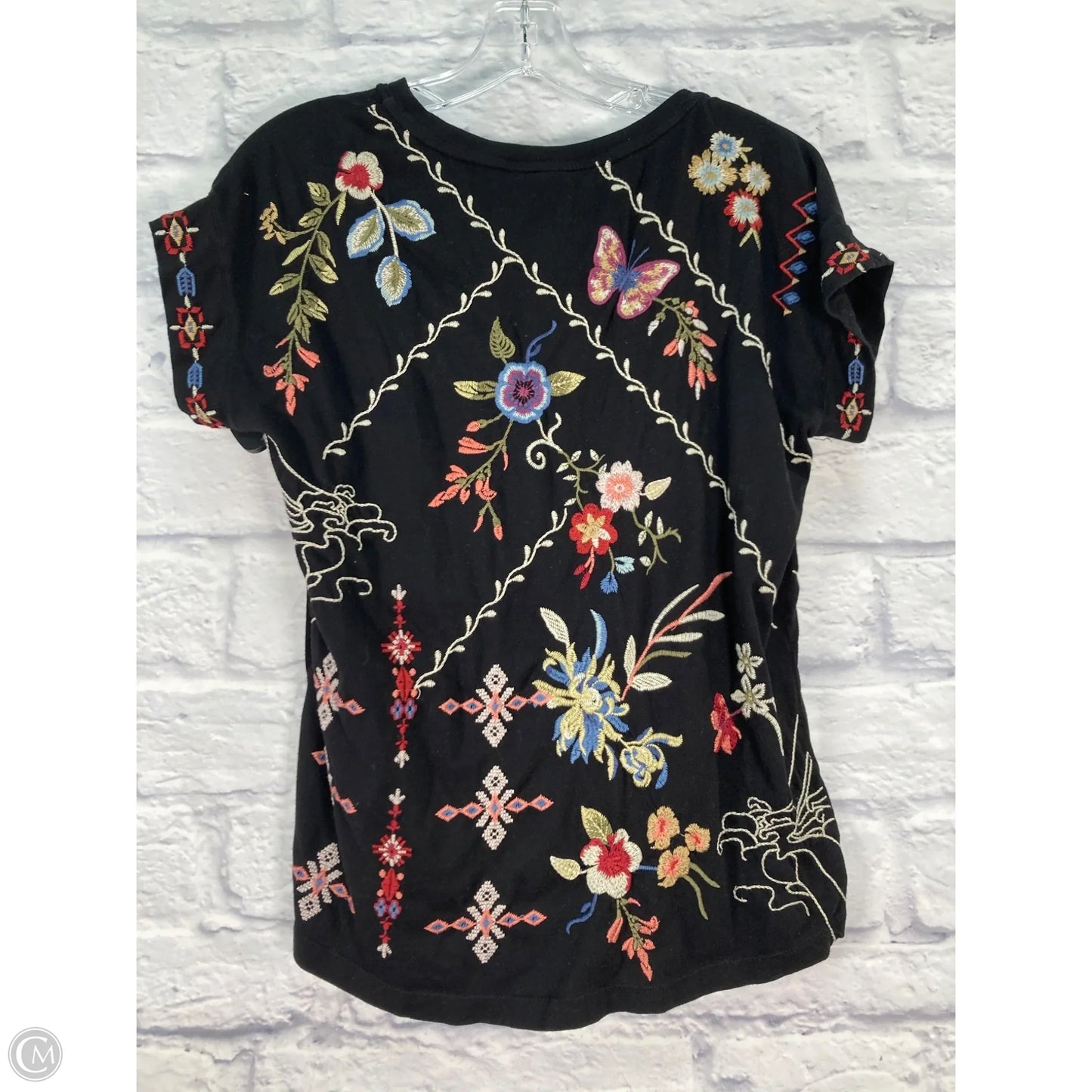 Top Short Sleeve By Johnny Was In Black, Size: Xs