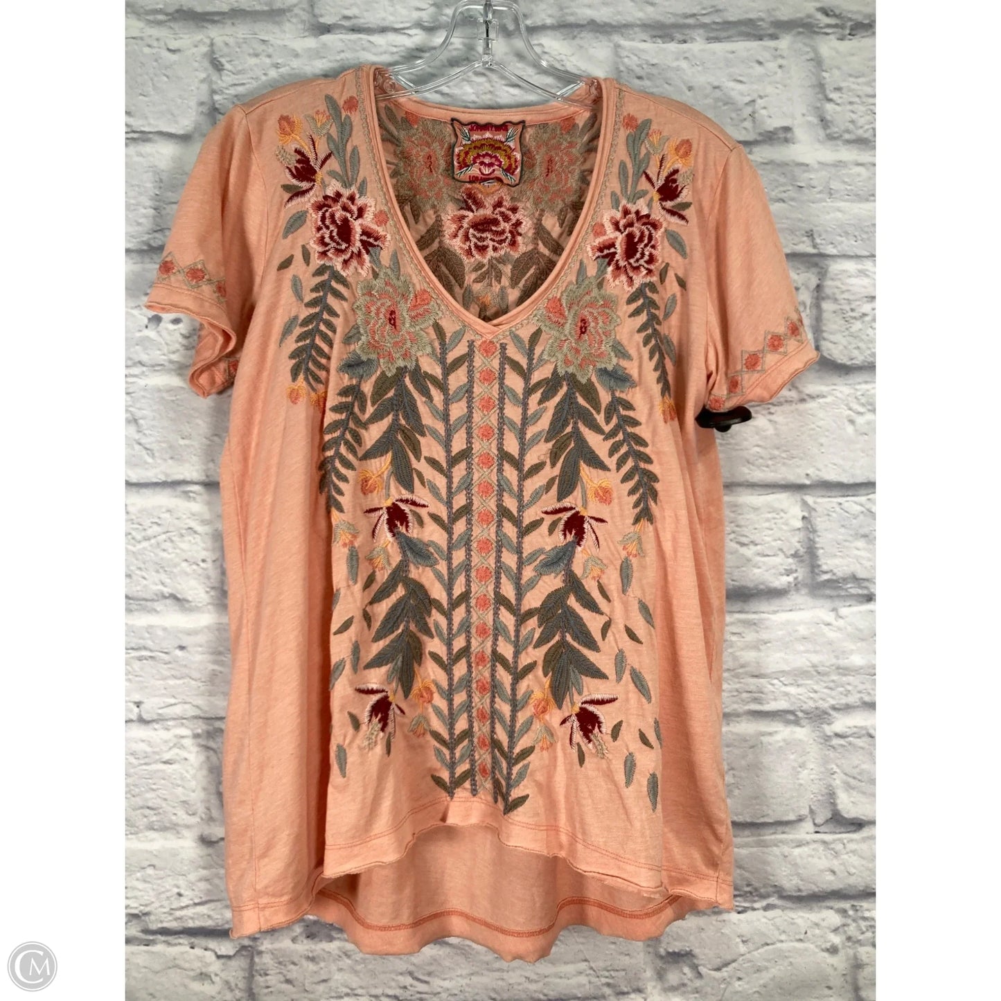 Top Short Sleeve By Johnny Was In Pink, Size: S