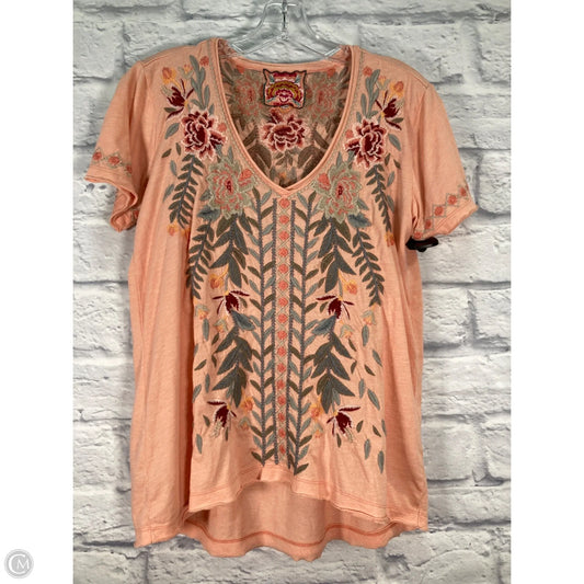 Top Short Sleeve By Johnny Was In Pink, Size: S