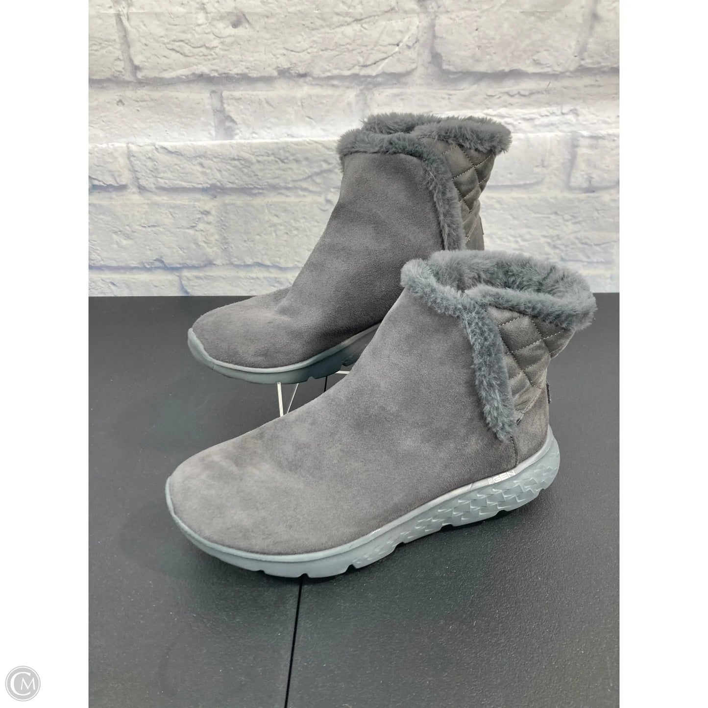Boots Ankle Flats By Skechers In Grey, Size: 11