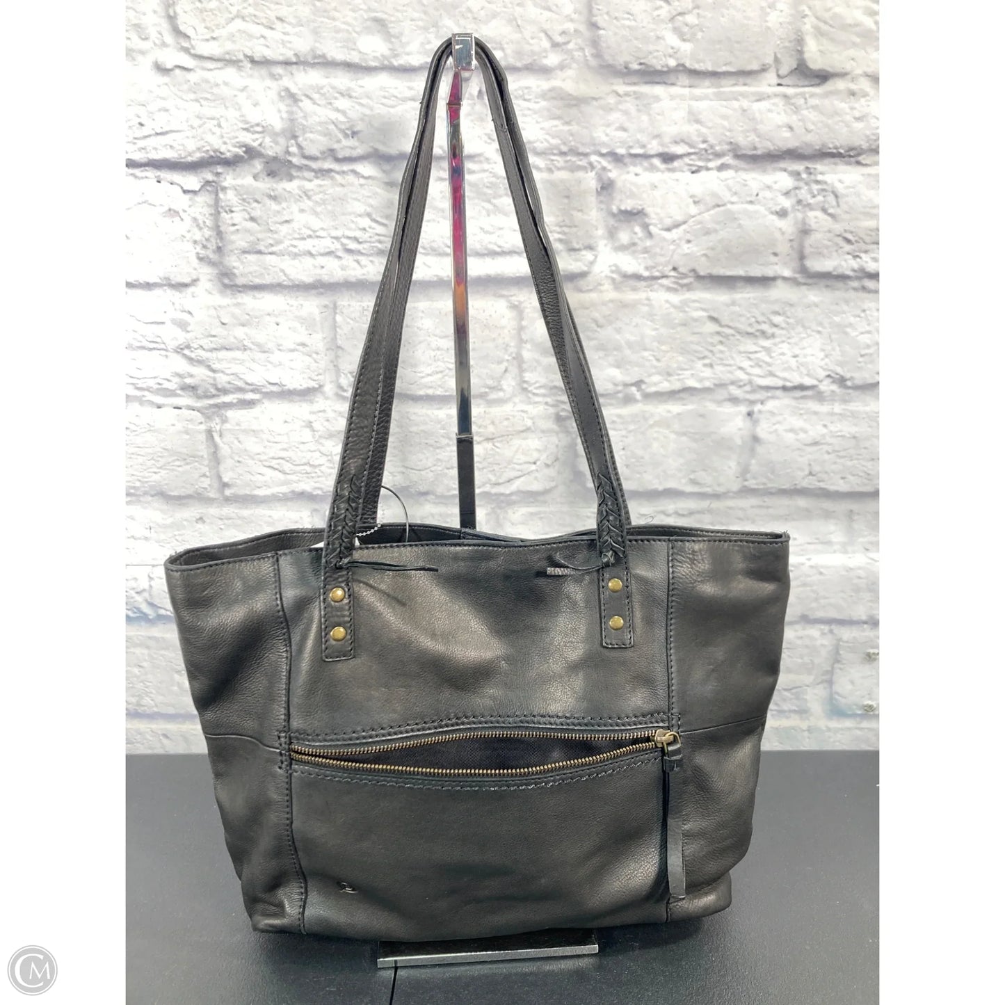 Handbag Leather By Born, Size: Large