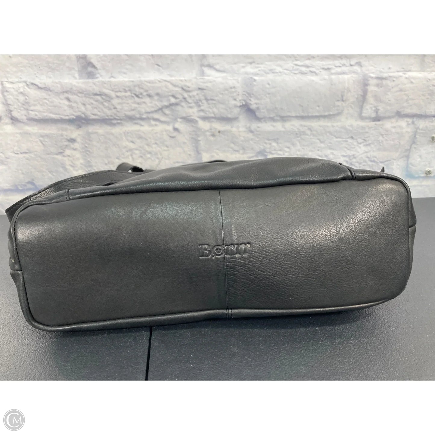 Handbag Leather By Born, Size: Large