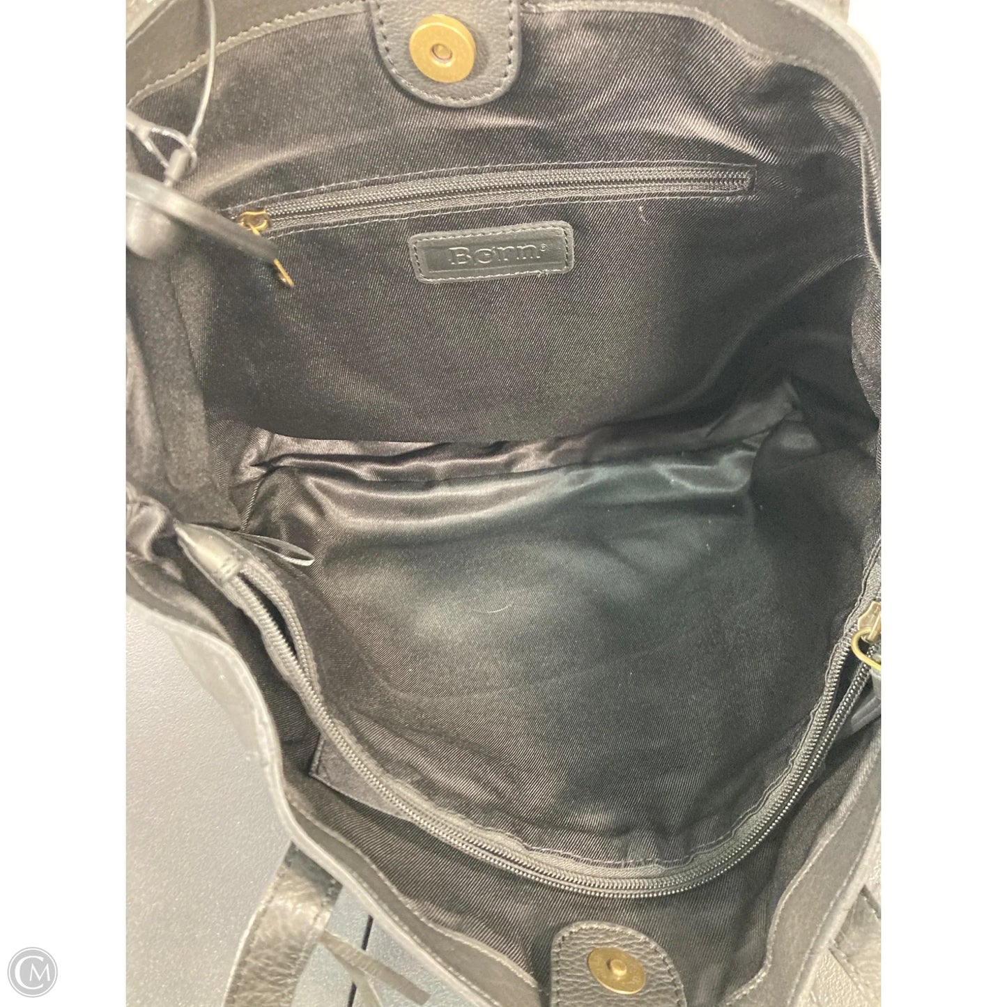 Handbag Leather By Born, Size: Large