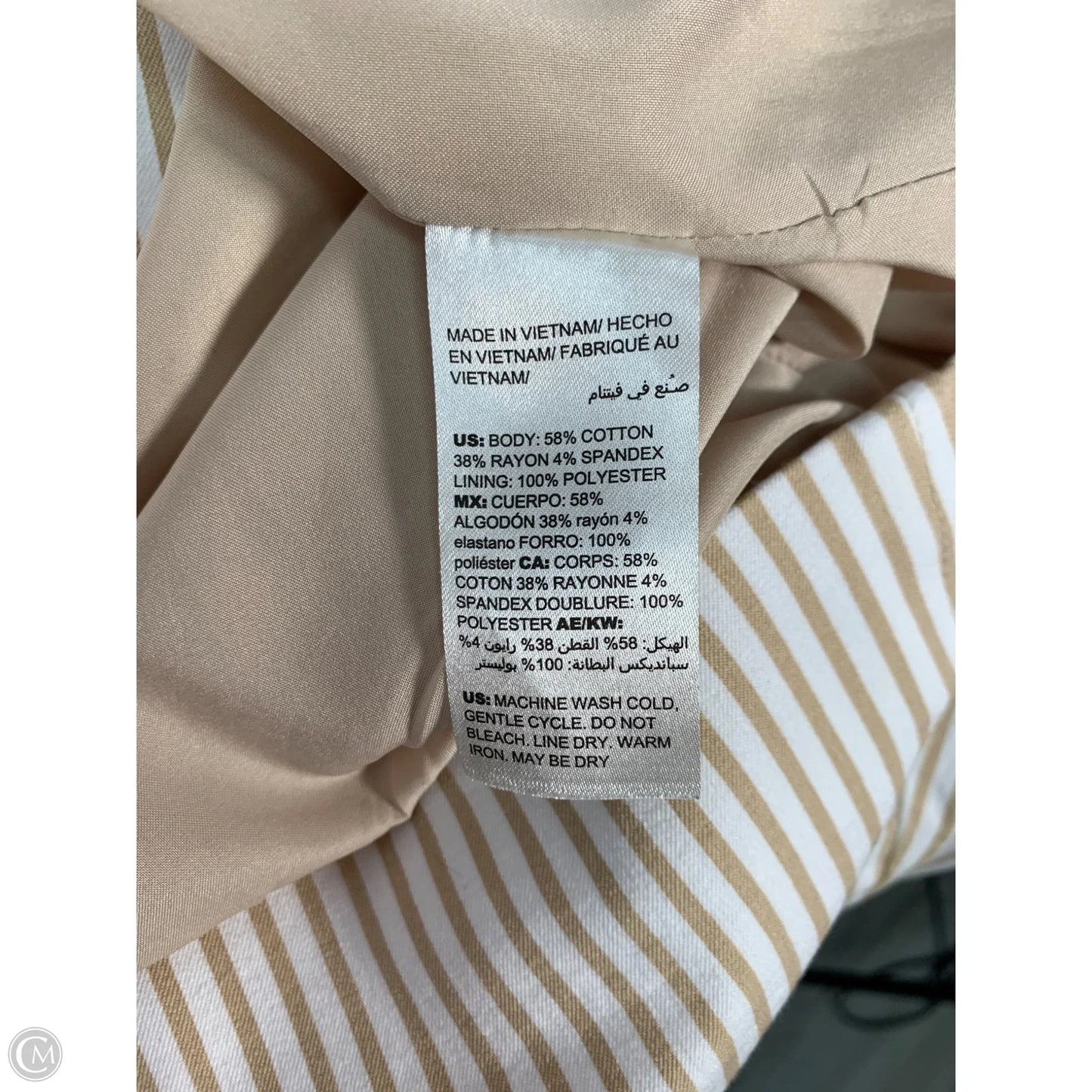 Blazer By Chicos In Tan & White, Size: S
