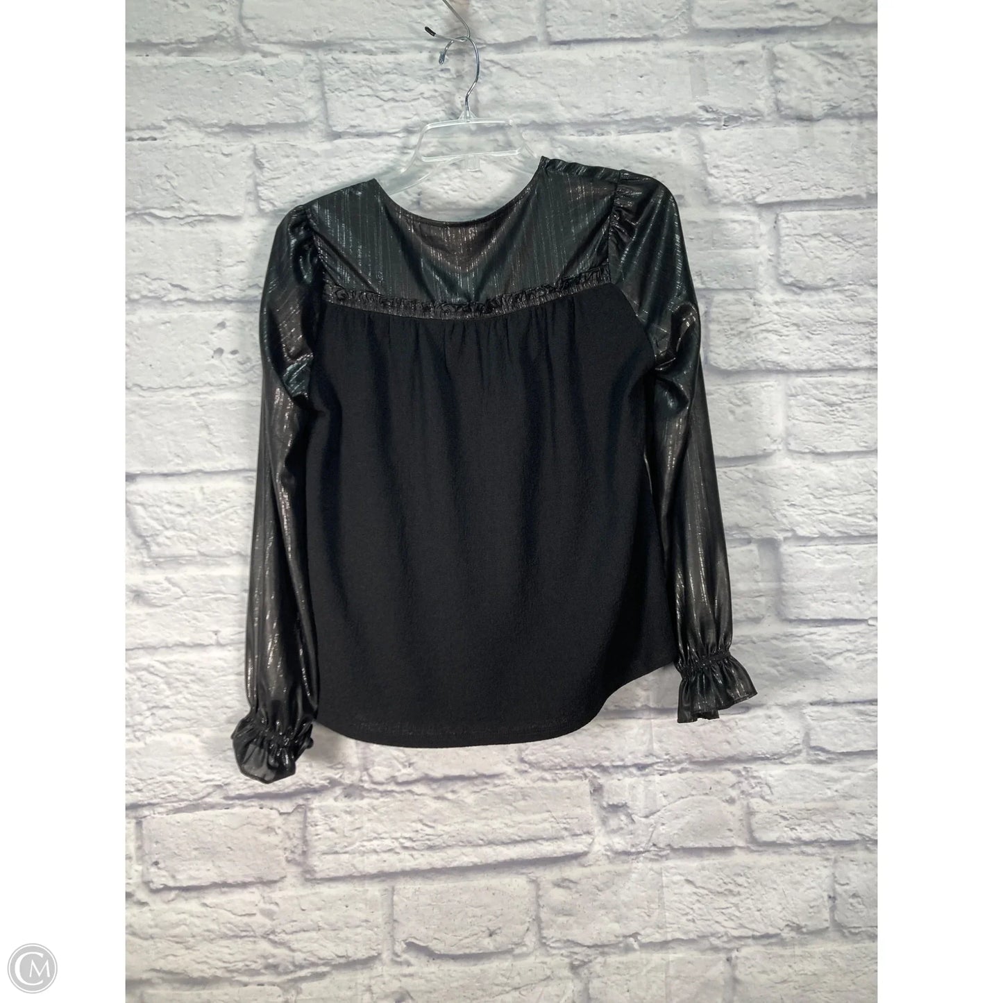 Blouse Long Sleeve By Current Air In Black, Size: S