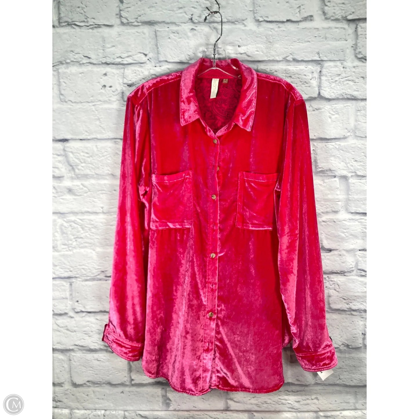 Top Long Sleeve By Pilcro In Pink, Size: L