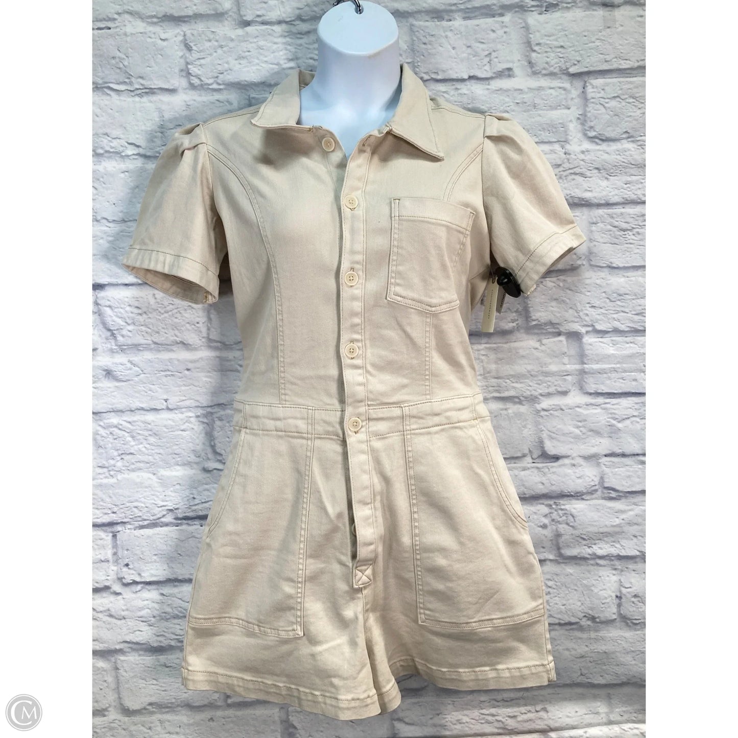 Romper By Pilcro In Tan Denim, Size: L
