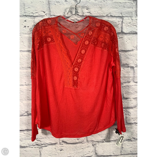 Top Long Sleeve By Free People In Red, Size: Xs