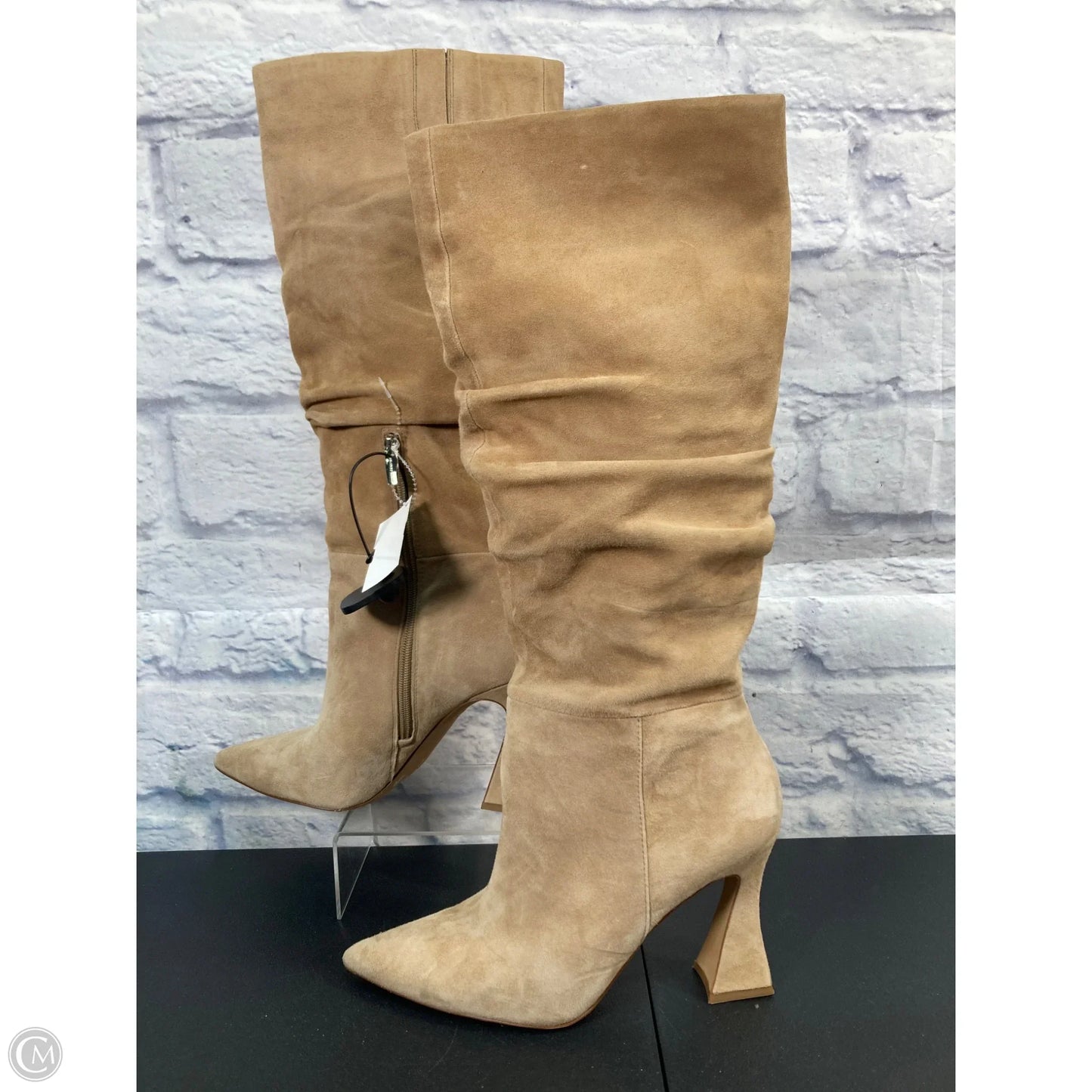 Boots Mid-calf Heels By Vince Camuto In Tan, Size: 10