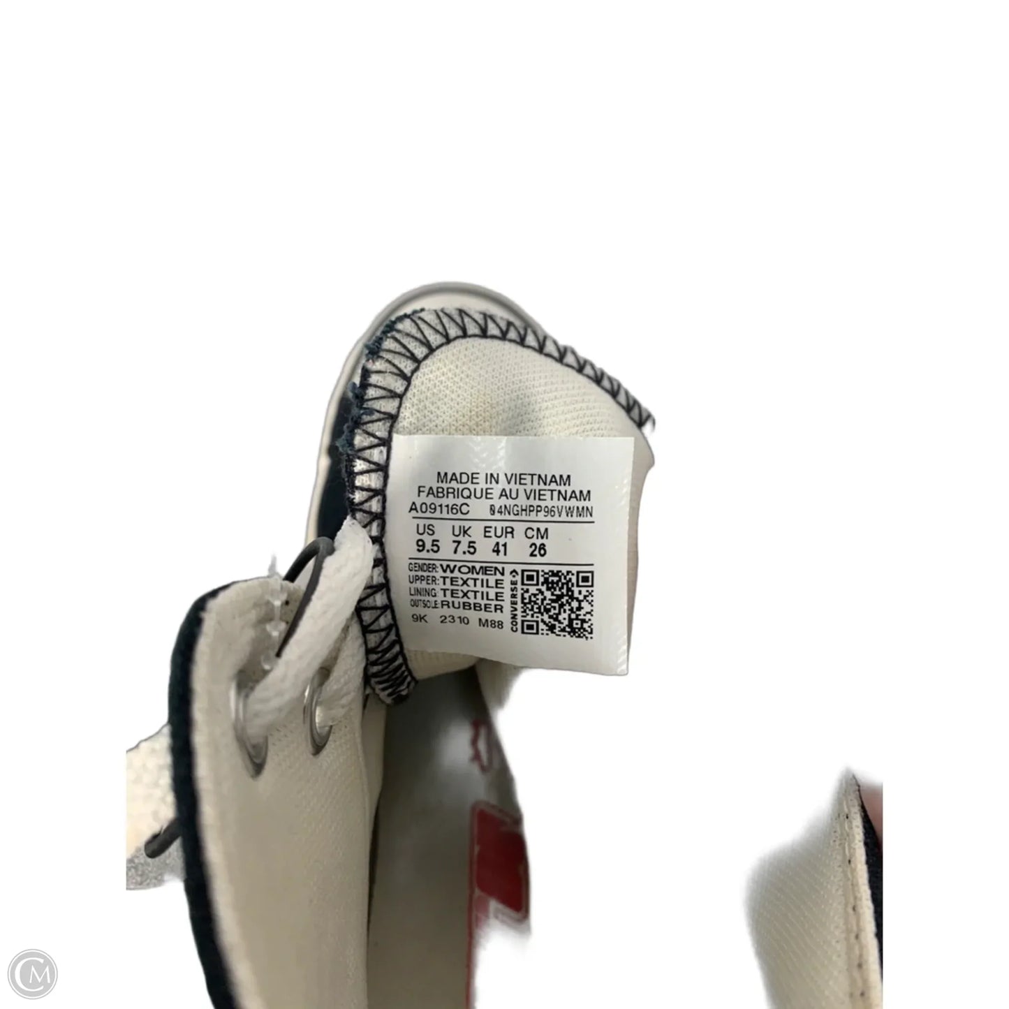 Shoes Sneakers By Converse In Black & White, Size: 9.5