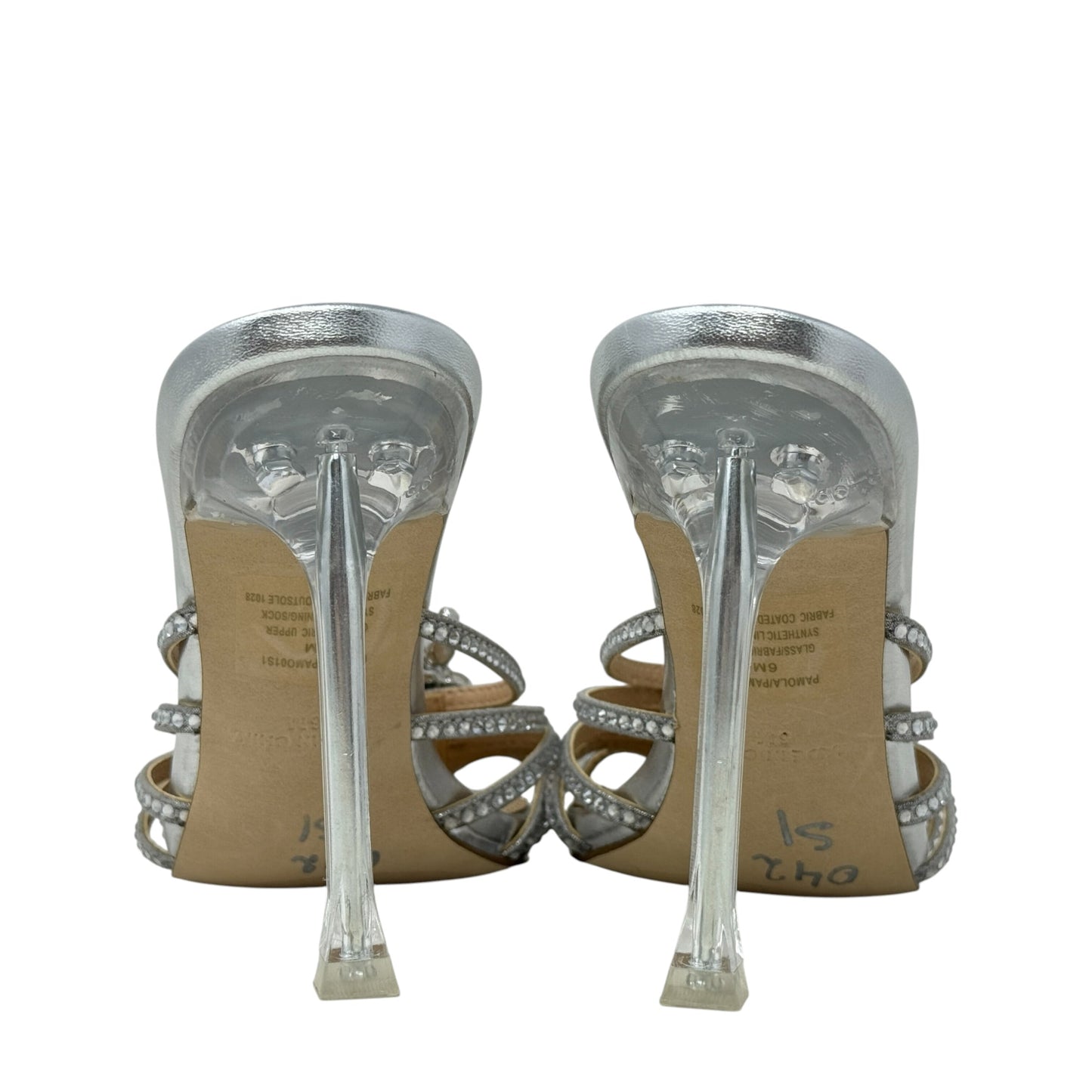 Pamola Rhinestone Stiletto Mules By Steve Madden In Silver, Size: 6