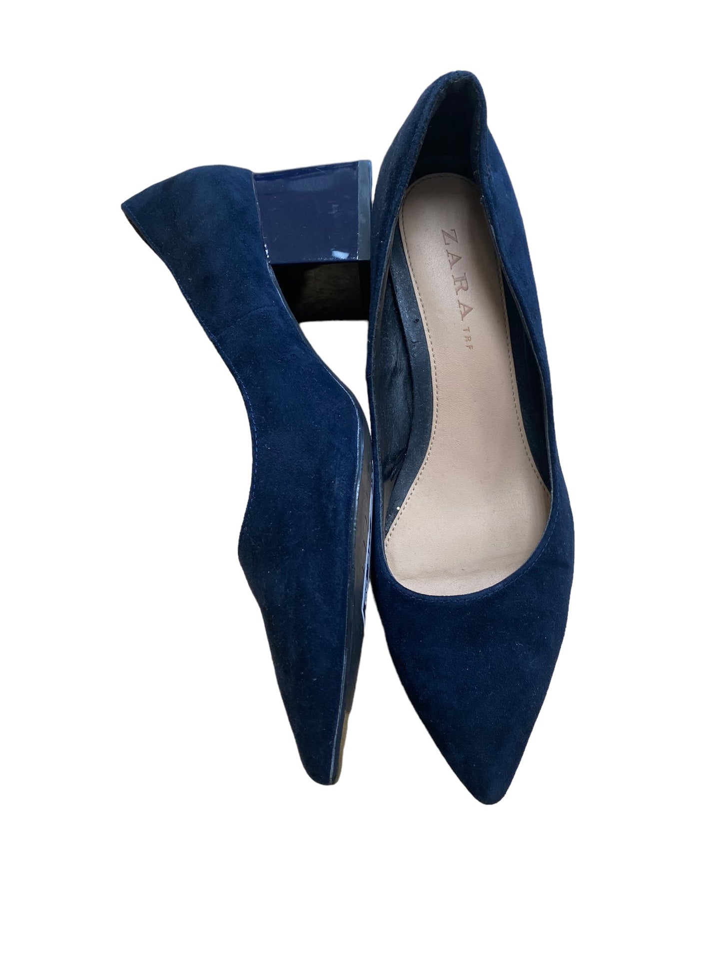 Shoes Heels Block By Zara In Navy, Size: 6.5