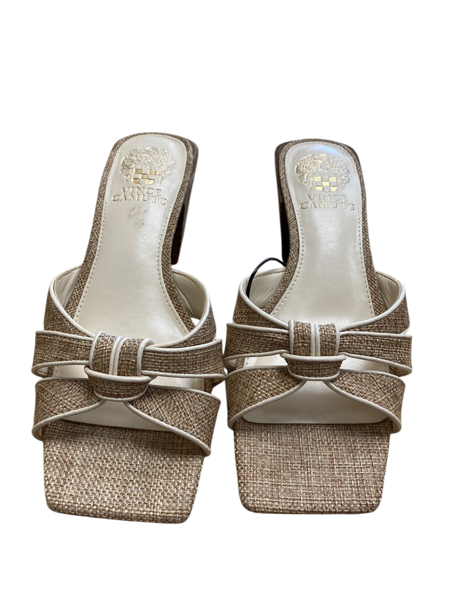 Sandals Heels Block By Vince Camuto In Tan, Size: 6