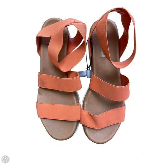 Sandals Heels Platform By Steve Madden In Orange, Size: 9