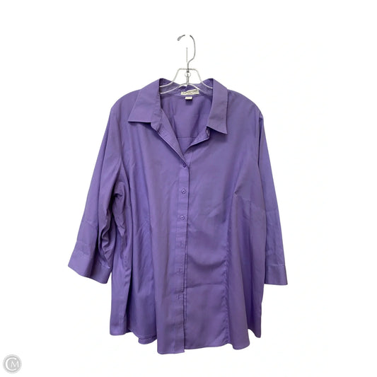 Top Long Sleeve By Coldwater Creek In Purple, Size: 2x