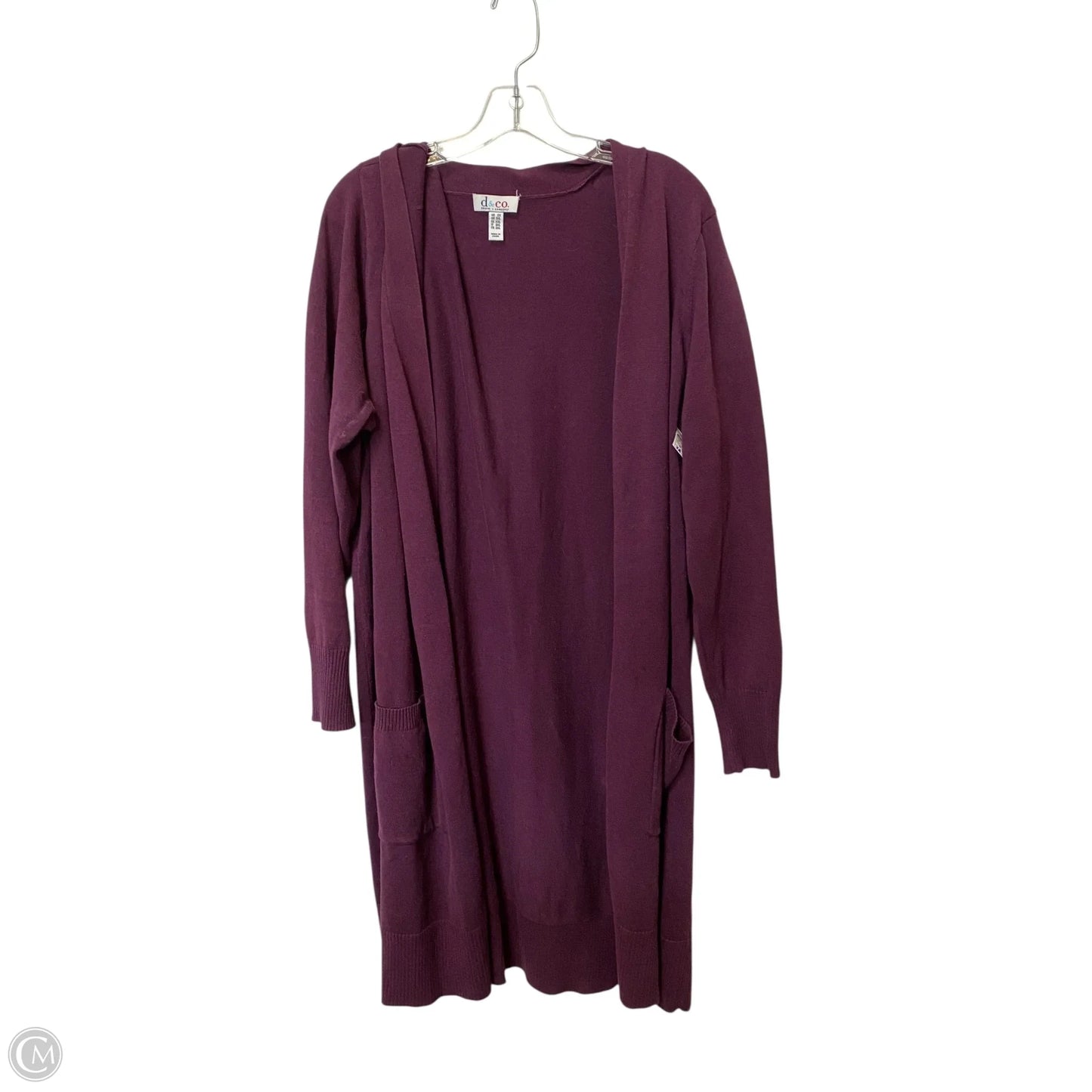 Sweater Cardigan By D&co. In Purple, Size: 2x