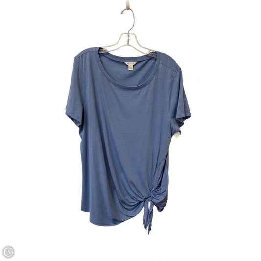 Top Short Sleeve By Caslon In Blue, Size: 2x