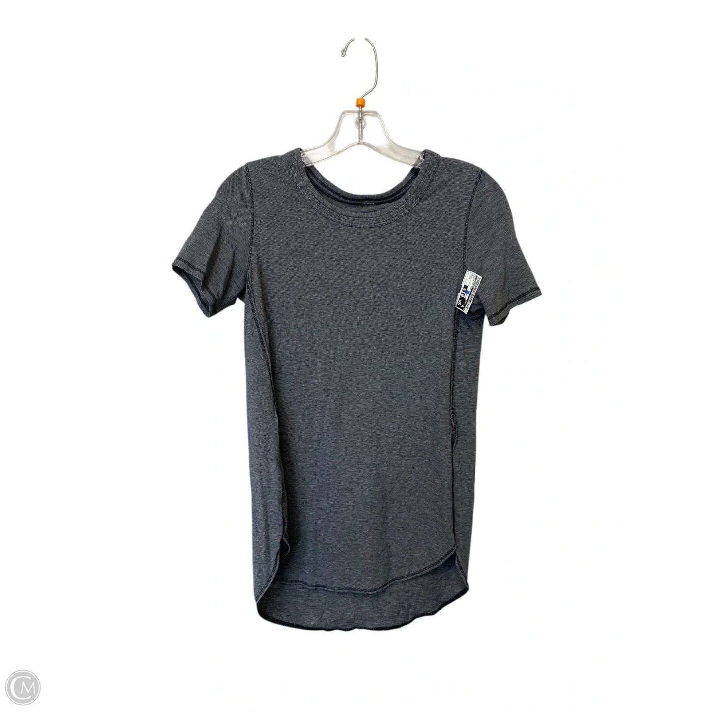 Athletic Top Short Sleeve By Lululemon In Grey, Size: S