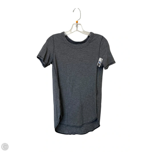 Athletic Top Short Sleeve By Lululemon In Grey, Size: S