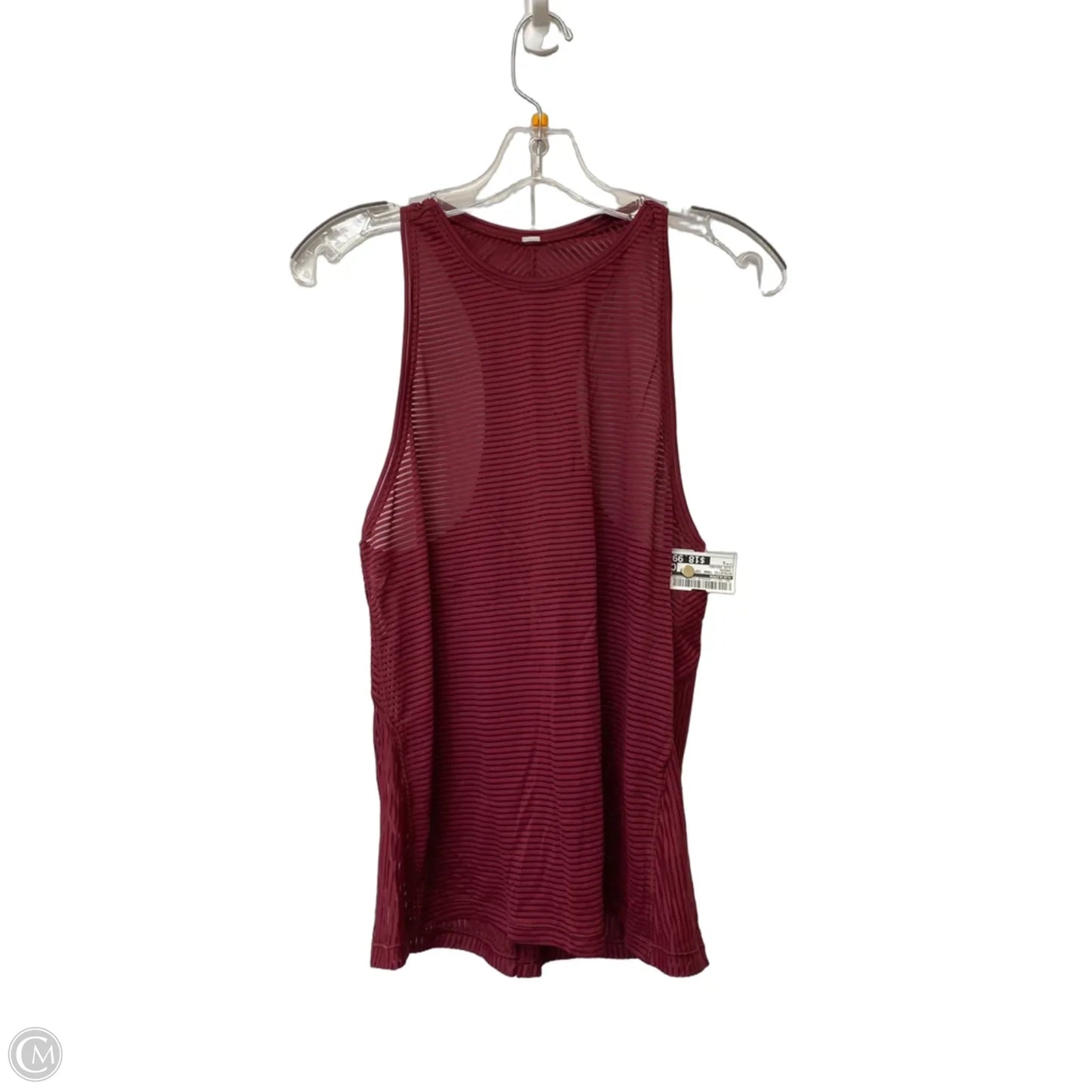 Athletic Tank Top By Lululemon In Maroon, Size: S