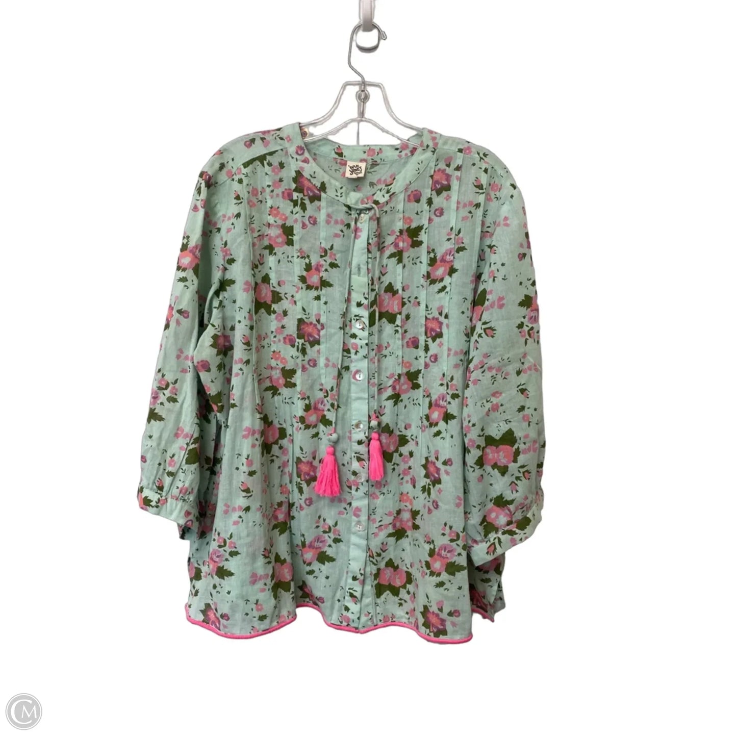 Top 3/4 Sleeve By Ivy Jane In Green, Size: Xl