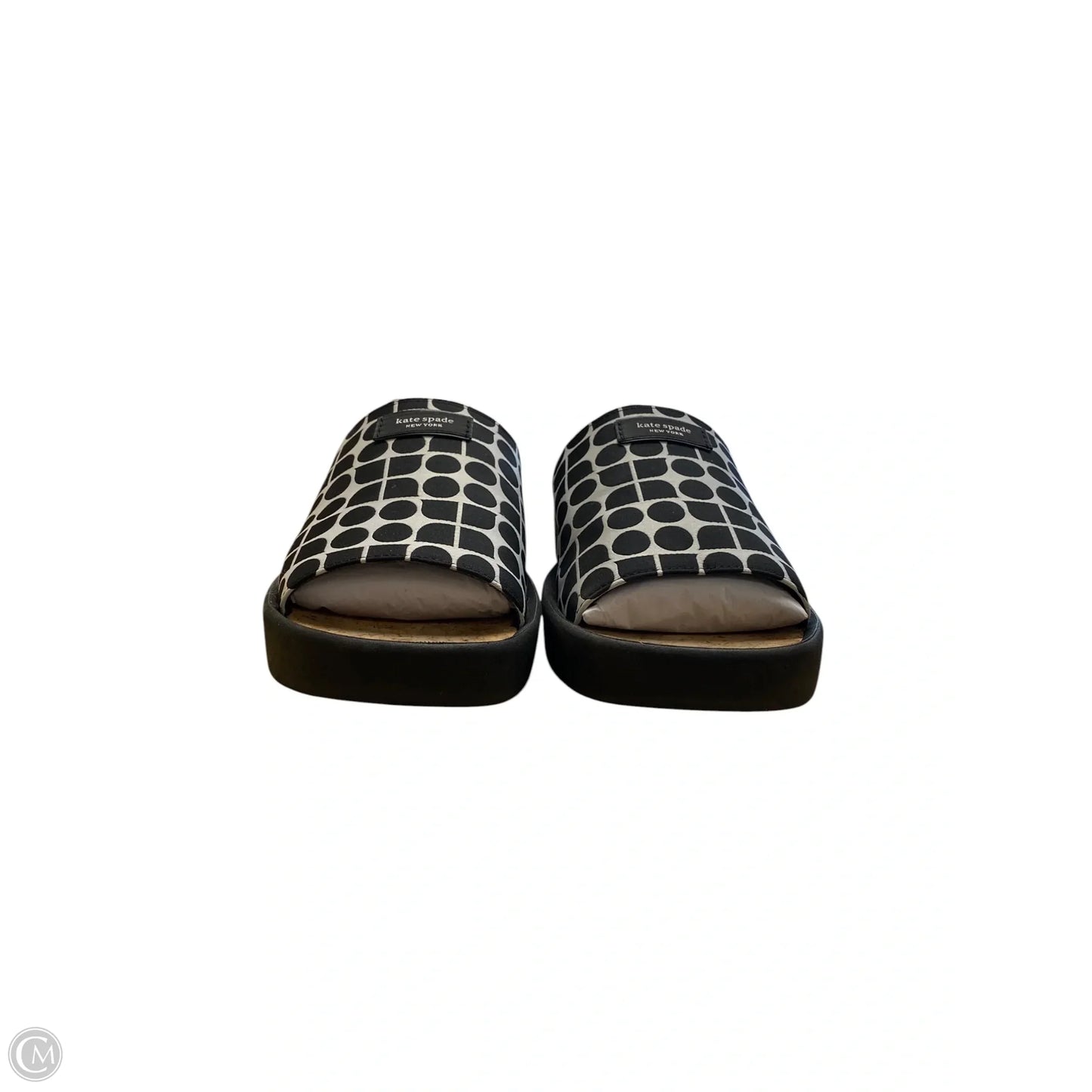 Sandals Designer By Kate Spade In Black & White, Size: 9