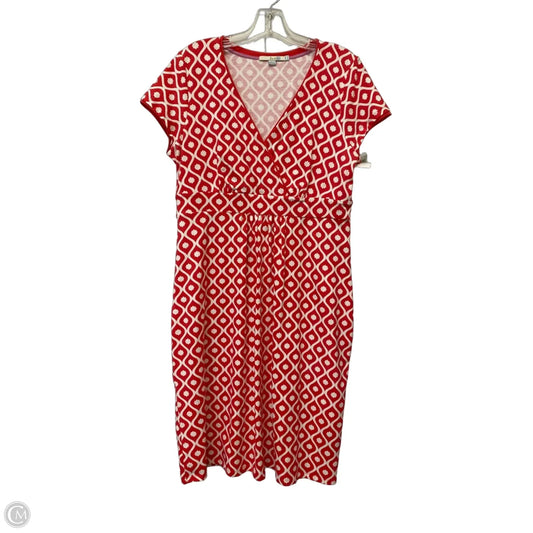 Dress Casual Midi By Boden In Pink & White, Size: 12