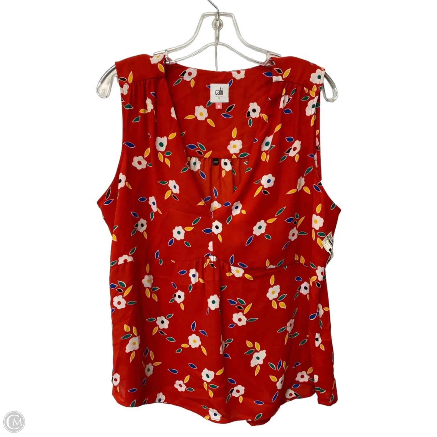 Top Sleeveless By Cabi In Red, Size: L
