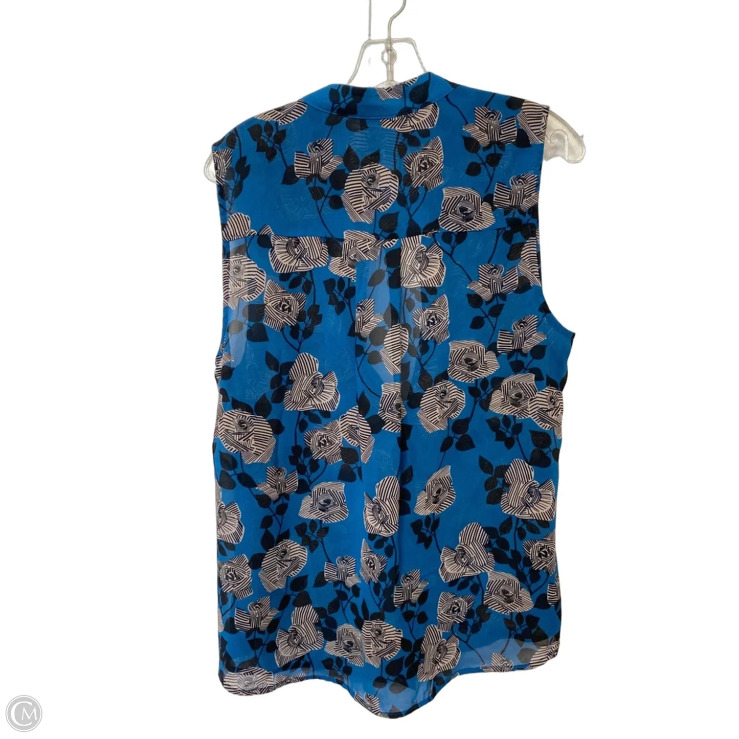 Top Sleeveless By Cabi In Black & Blue, Size: L