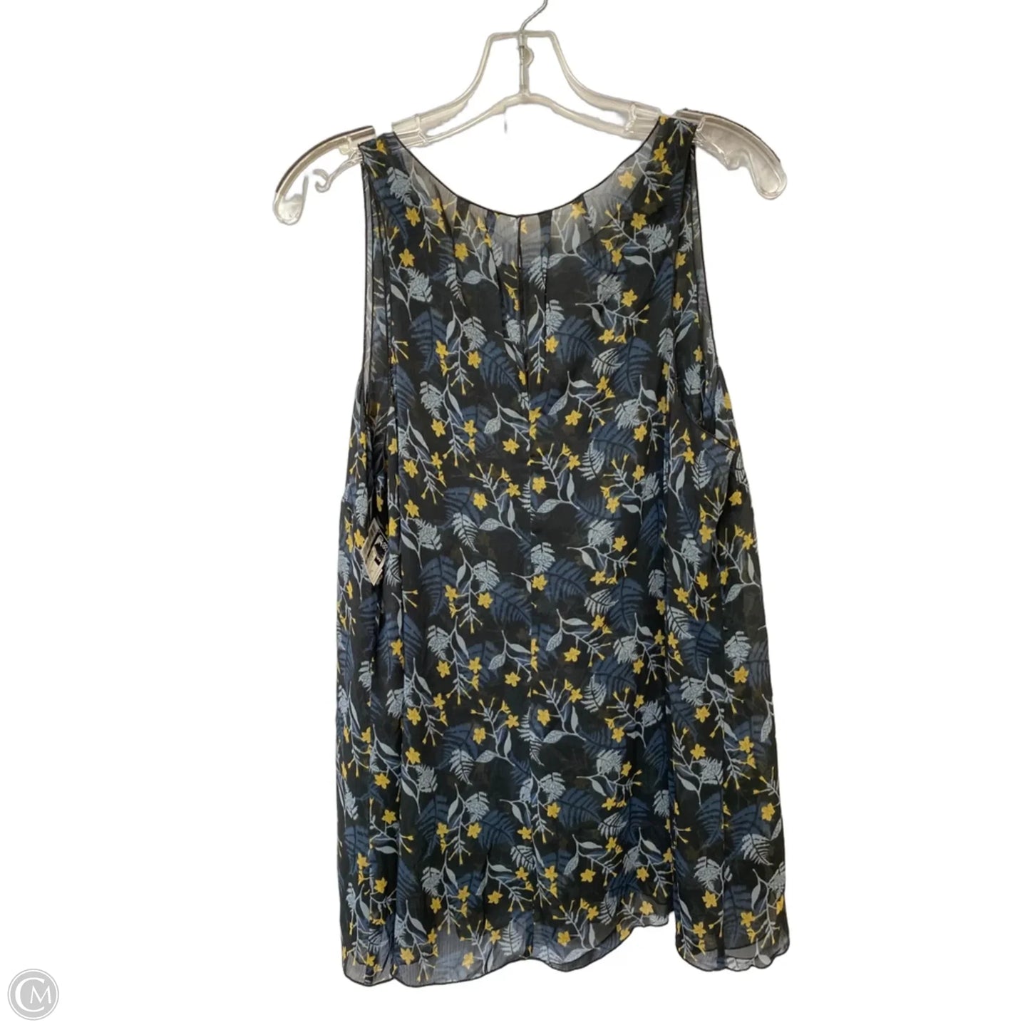 Top Sleeveless By Cabi In Blue & Yellow, Size: L