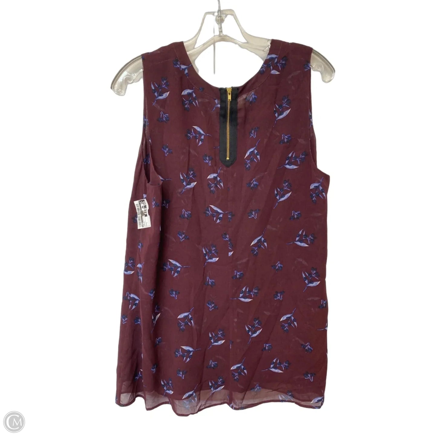 Top Sleeveless By Cabi In Maroon, Size: L