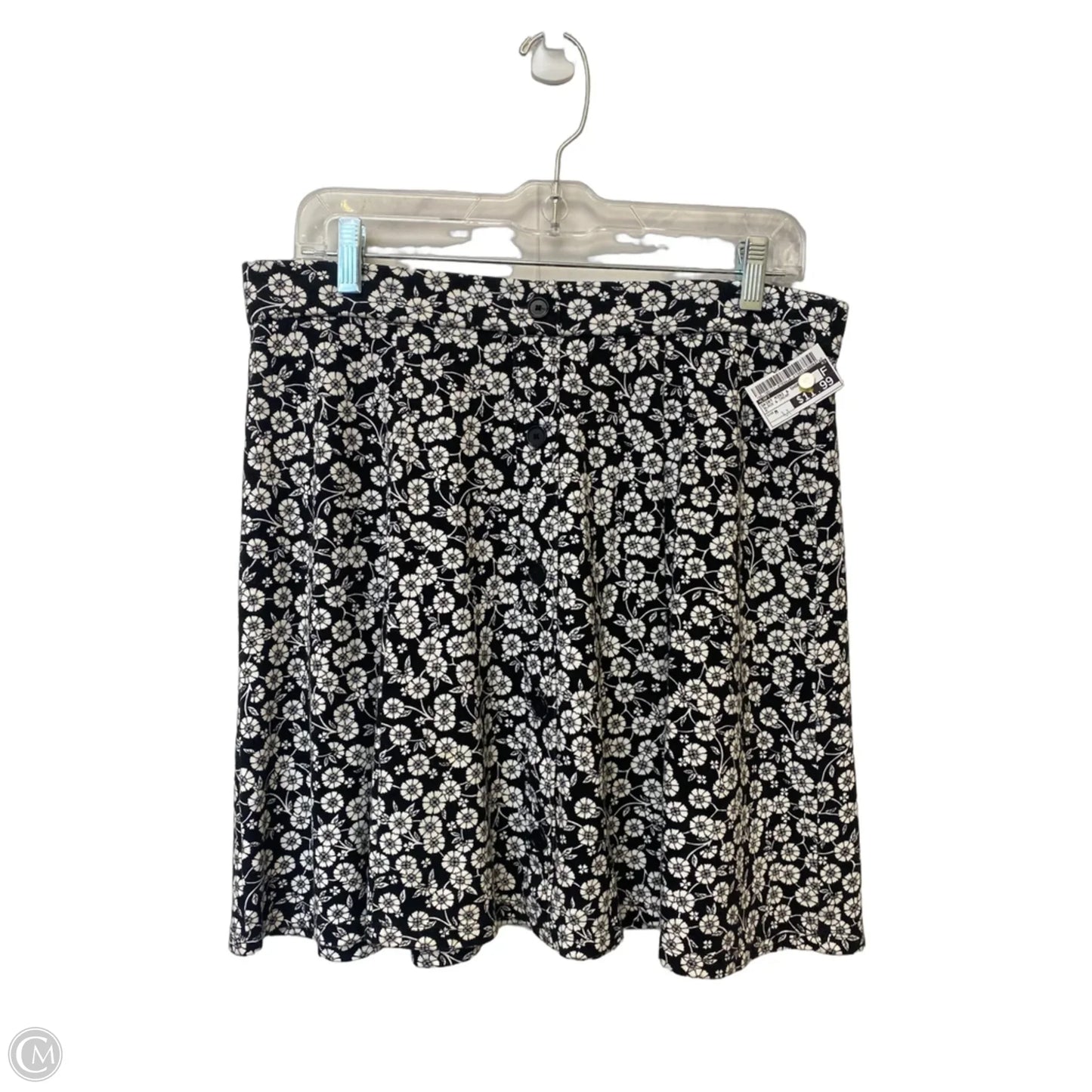 Skirt Mini & Short By Loft In Black & Cream, Size: M