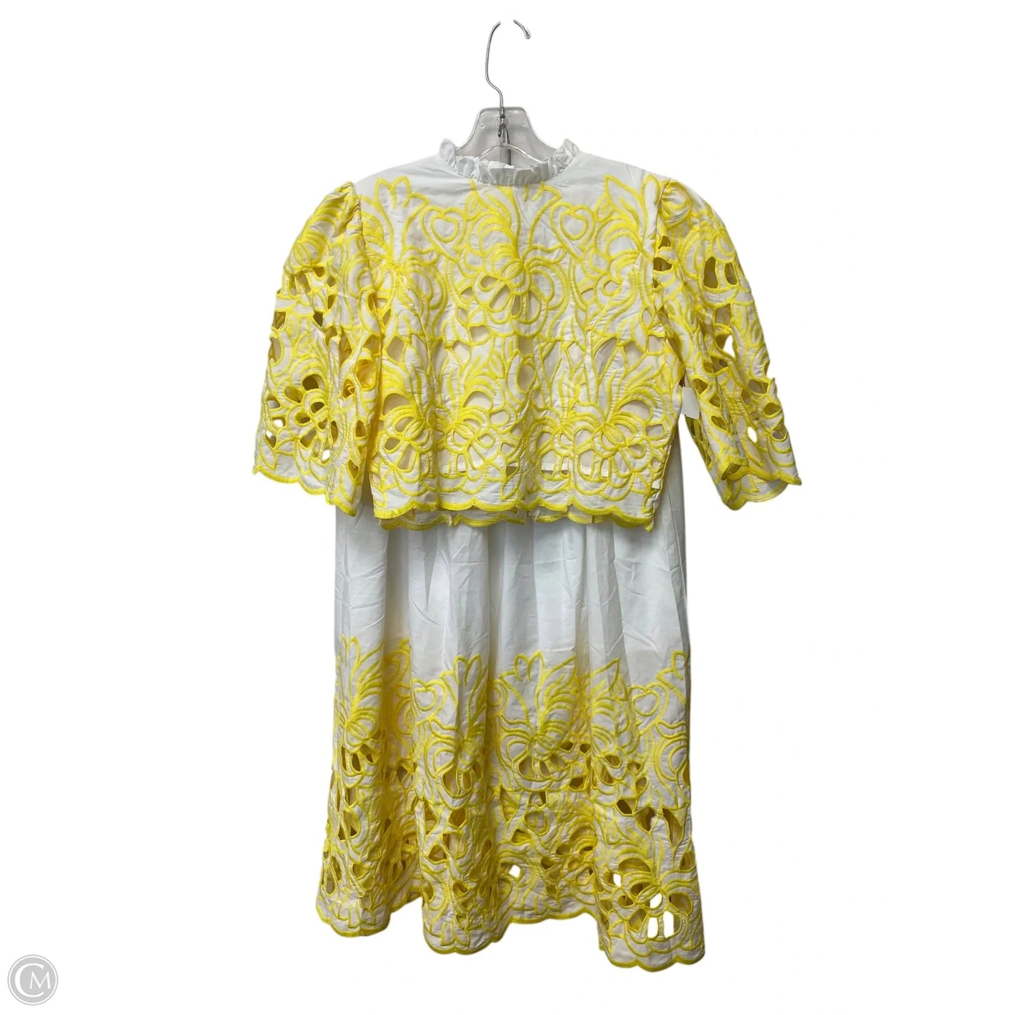 Skirt Set 2pc By Clothes Mentor In White & Yellow, Size: Xl