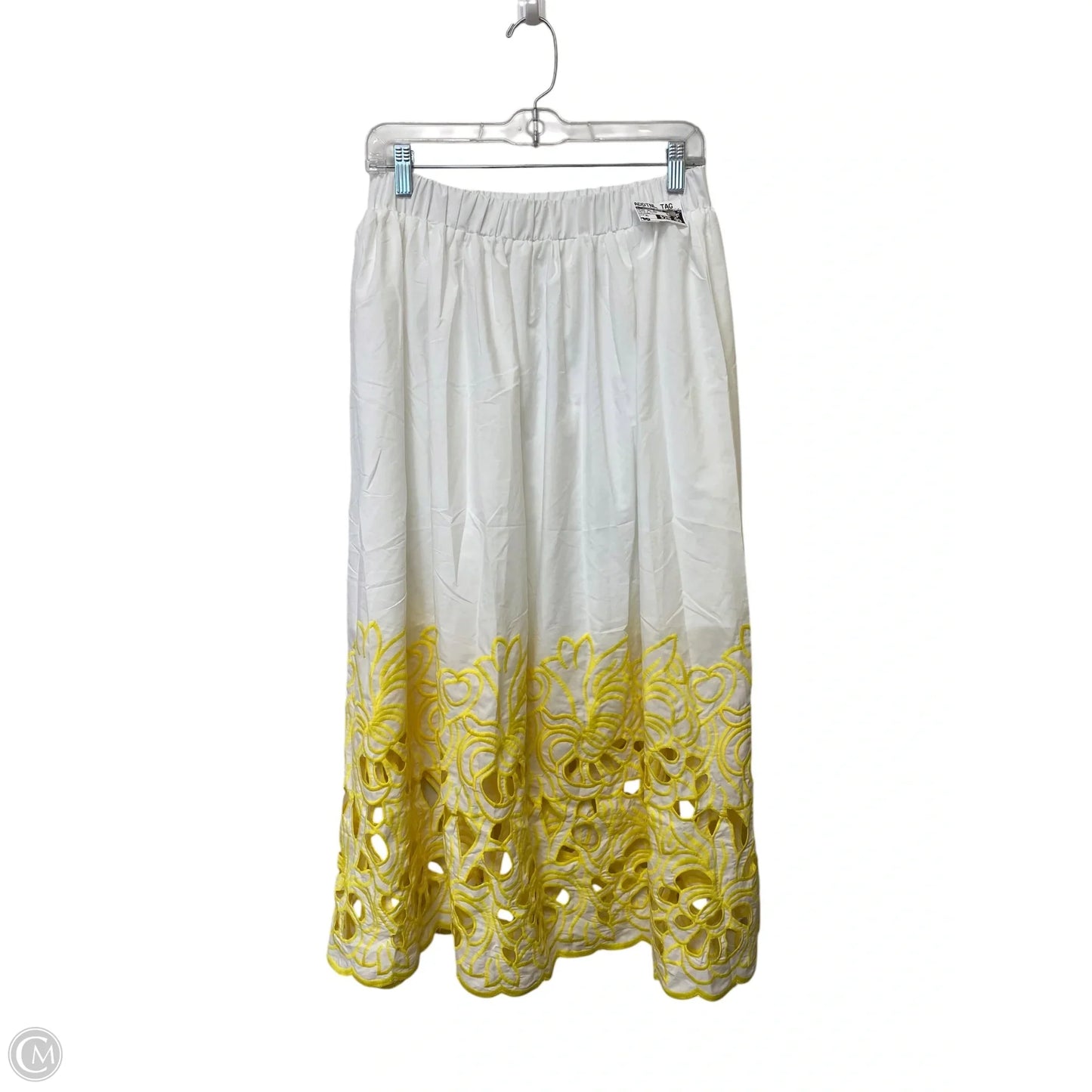 Skirt Set 2pc By Clothes Mentor In White & Yellow, Size: Xl
