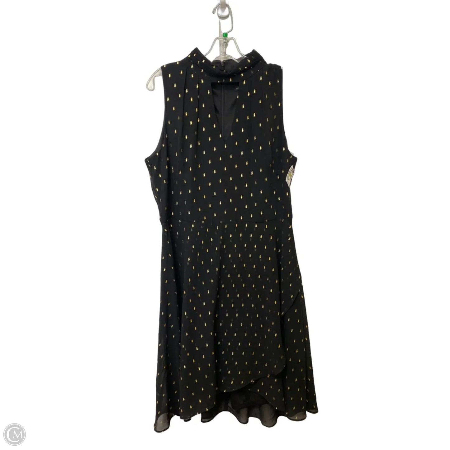 Dress Party Midi By White House Black Market In Black & Gold, Size: 14